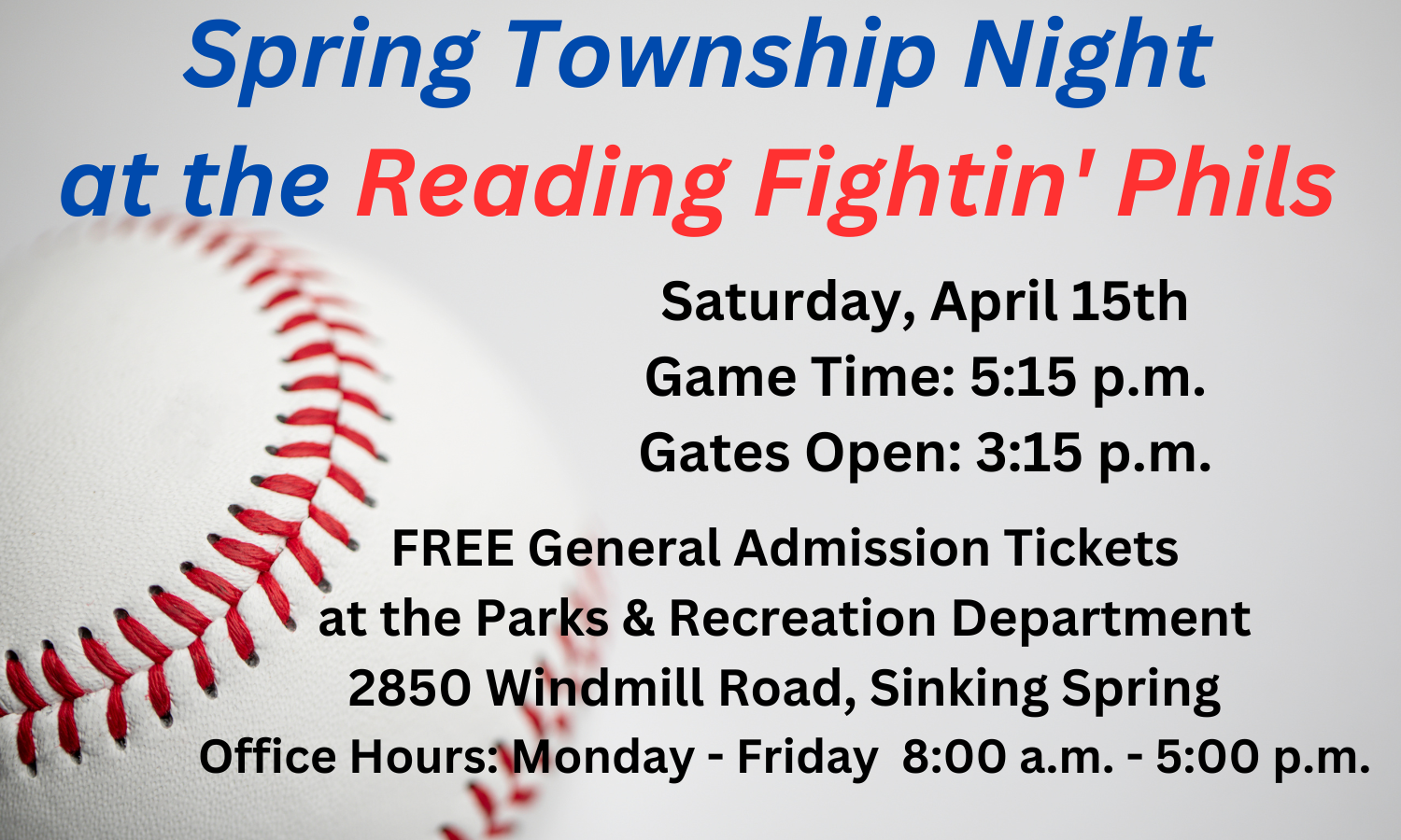 Reading Phillies Game – Township of Spring